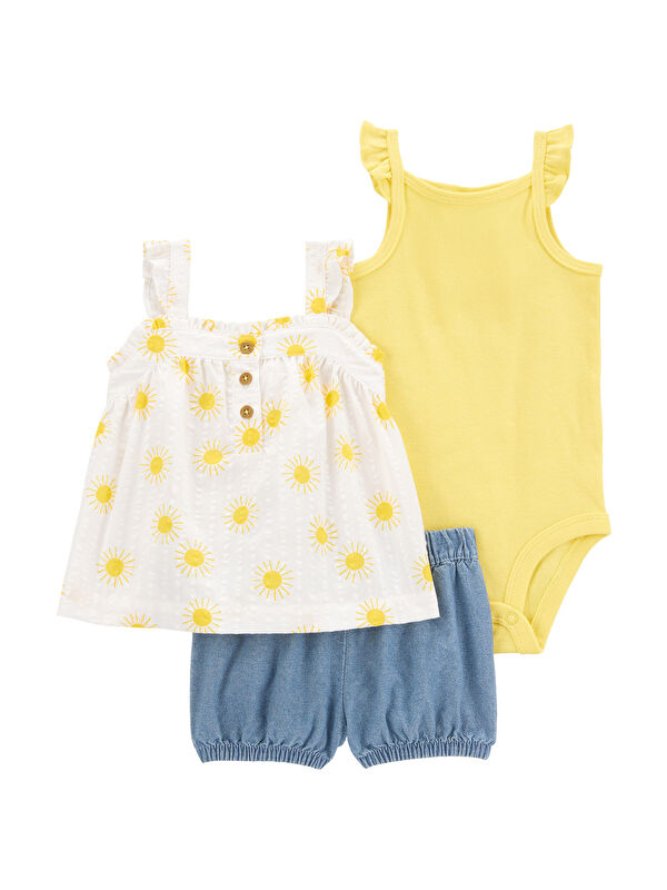Carter's Kız Bebek Alt Üst Set 3 Ay-24 Ay Çok Renkli