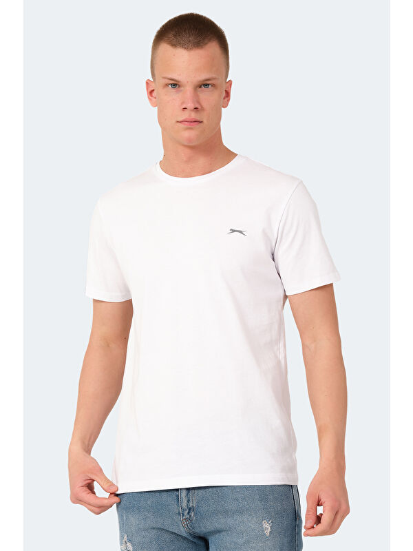 SLAZENGER Bisiklet Yaka Kısa Kollu Arkası Yazı Baskılı Erkek %100 Pamuk Tişört