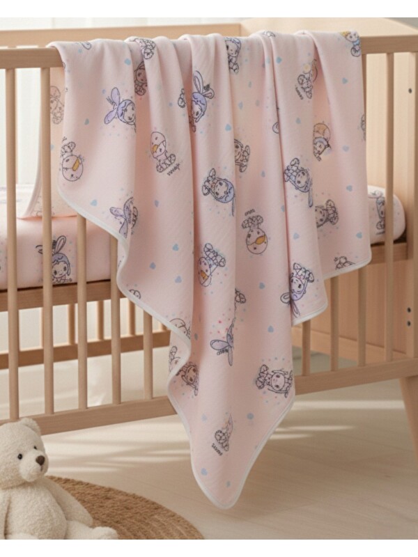 Ege Bebek Bebek Baskılı Polar Bebek Battaniye (En:77cm Boy:87 cm)