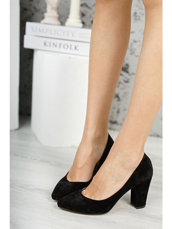 W707 Kadın Klasik Günlük Tarz Şık ve Rahat Topuklu Ayakkabı - Görsel 2