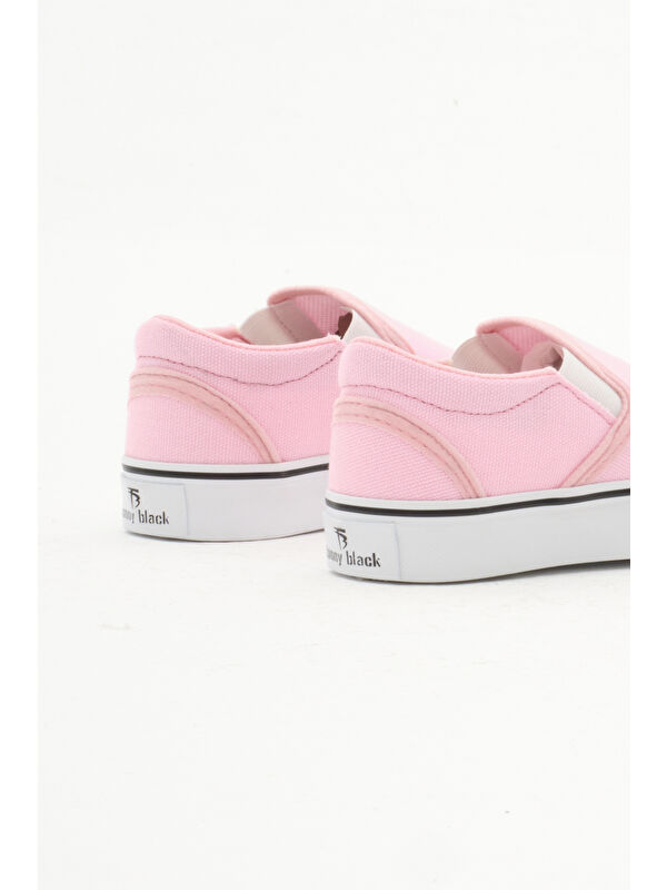 Çocuk Unisex Pembe Kauçuk Taban Keten Lastikli Spor Ayakkabı - Görsel 6