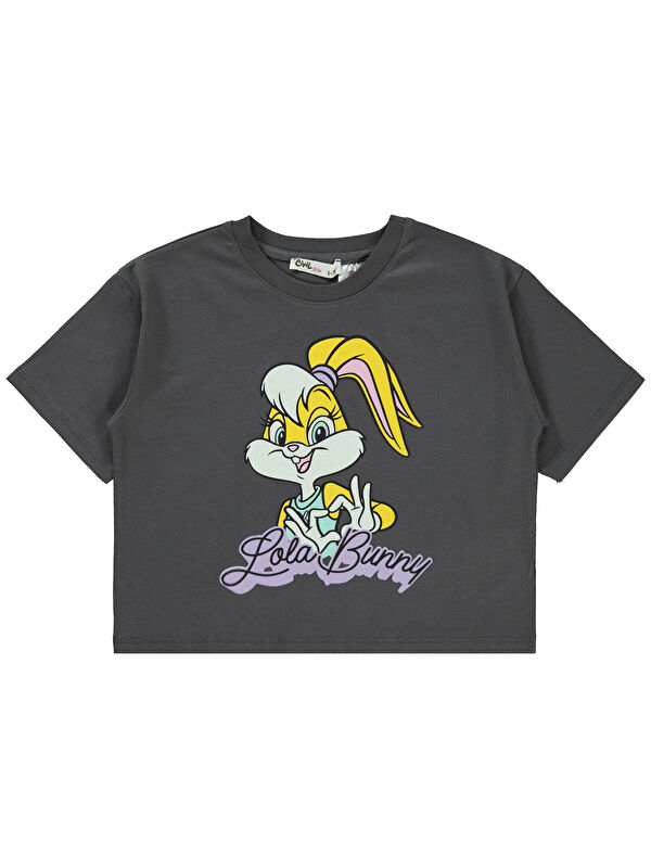 Bugs Bunny - LOONEY TUNES Lola Bunny Kız Çocuk Tişört 6-9 Yaş Füme