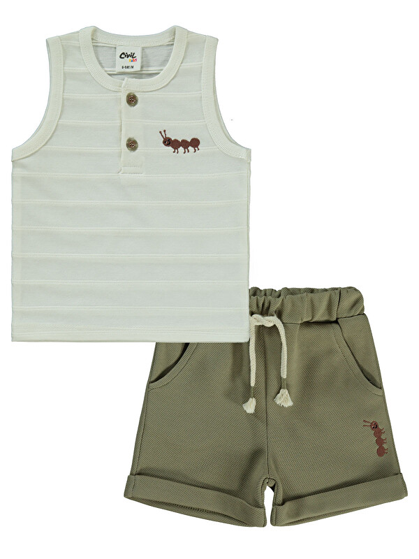Civil Baby Erkek Bebek Şortlu Takım 6-18 Ay Haki