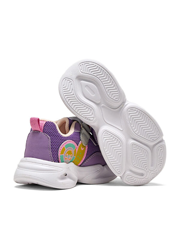 Çocuk Unisex Lila Somon Işıklı Cırtlı Ayakkabı - Görsel 5