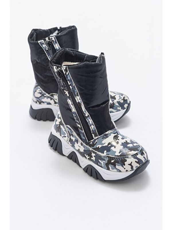 Erkek Çocuk Siyah Hakiki Deri Suya Dayanıklı Anatomik Günlük Bot - Görsel 3