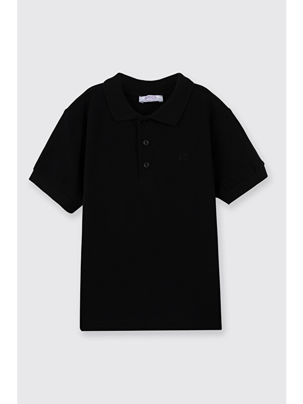 Panço Erkek Çocuk Siyah Polo Yaka Tişört