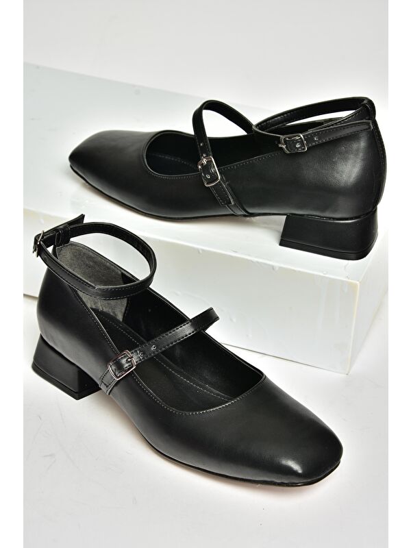 T5901326 Siyah Kadın Topuklu Ayakkabı - Görsel 4