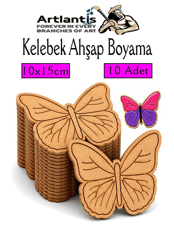 Artlantis Ahşap Boyama Böcekler 10 Adet 10x15cm Boyama Böcek Figürleri Etkinlik Çocuk Gelişim Motor Beceri