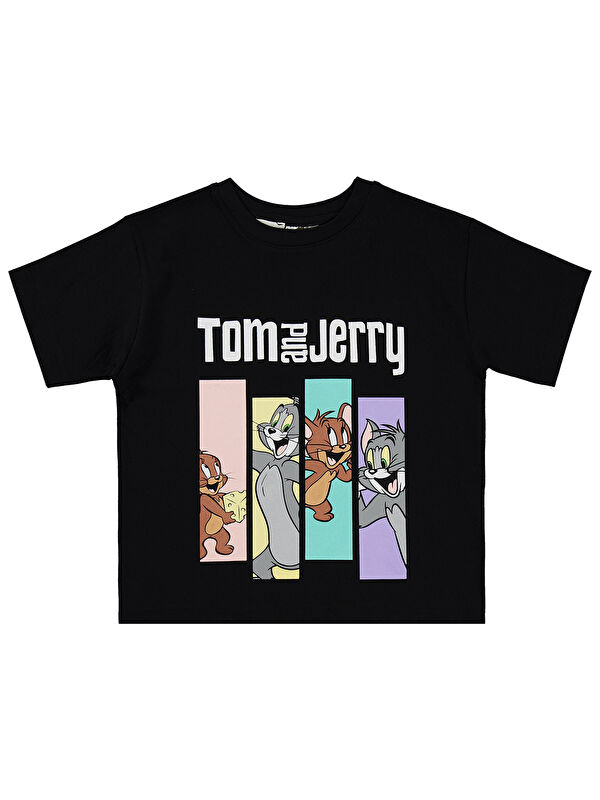 Civil Tom And Jerry Kız Çocuk Tişört 2-5 Yaş Siyah