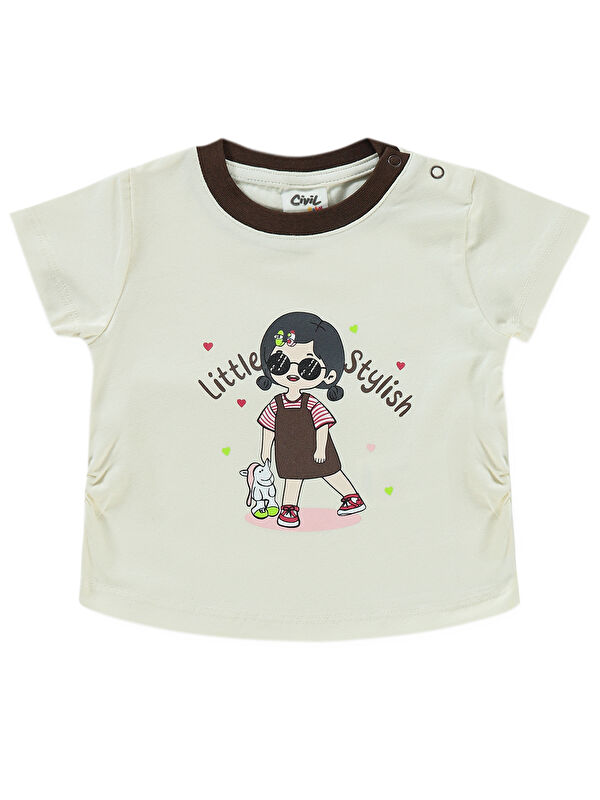 Civil Baby Kız Bebek Tişört 6-18 Ay FilDişi