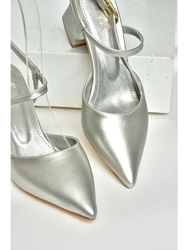 U9981449 Gümüş Kadın Topuklu Ayakkabı - Görsel 3