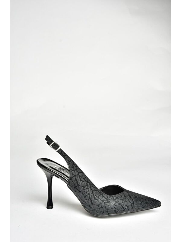 Fox Shoes U2462295 Siyah Kadın Topuklu Ayakkabı