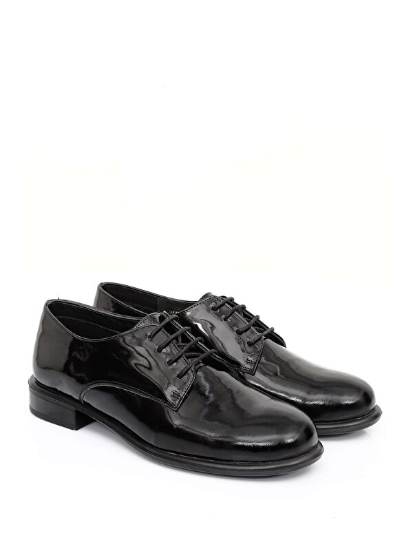 Hakiki Deri Yuvarlak Bağcıklı Kadın Ayakkabı 24177 - Görsel 3