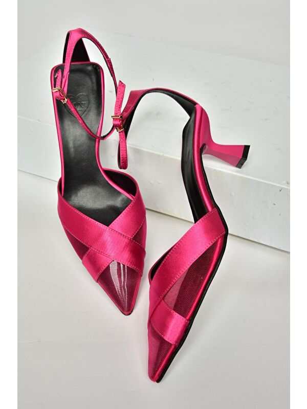 U6540742 Fuşya Kadın Topuklu Ayakkabı - Görsel 3