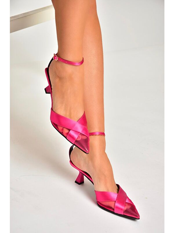 U6540742 Fuşya Kadın Topuklu Ayakkabı - Görsel 4