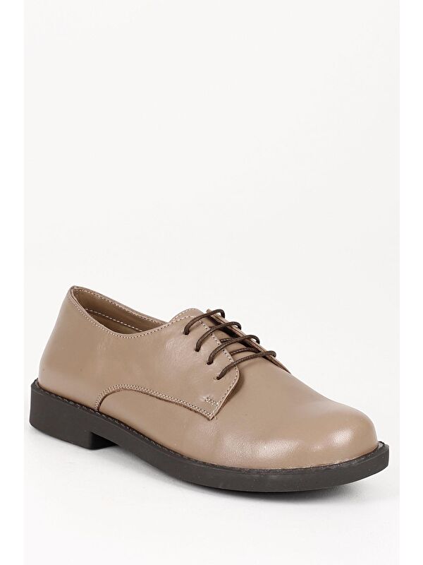 Hakiki Deri Yuvarlak Burun Bağcıklı Kadın Ayakkabı 24218 - Görsel 6