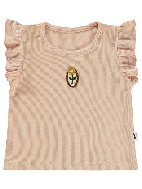Civil Baby Kız Bebek Tişört 6-18 Ay Pudra
