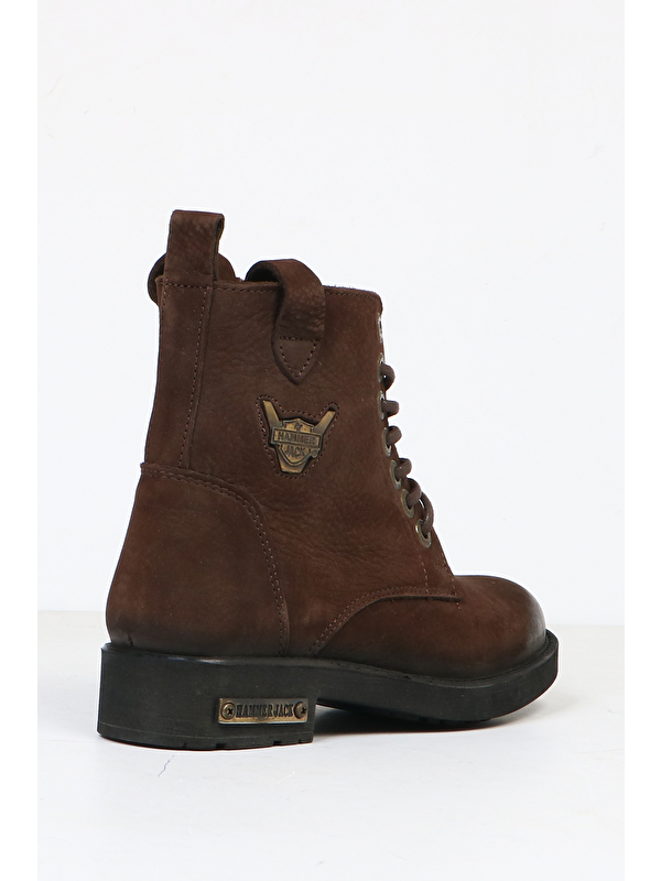 Hammer Jack Hakiki Deri Kahve Yıkama Nubuk Unisex Çocuk Bot