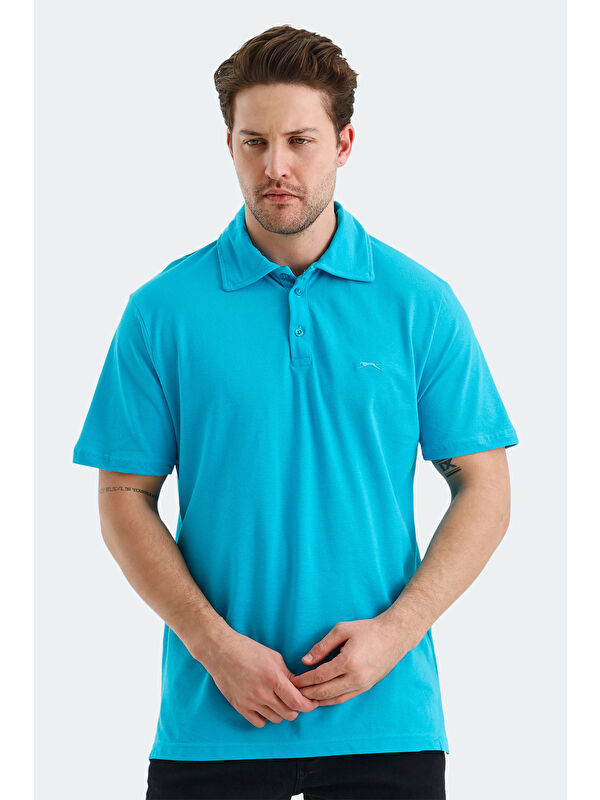 SLAZENGER KLASSE Erkek %100 Pamuk Tişört Turkuaz
