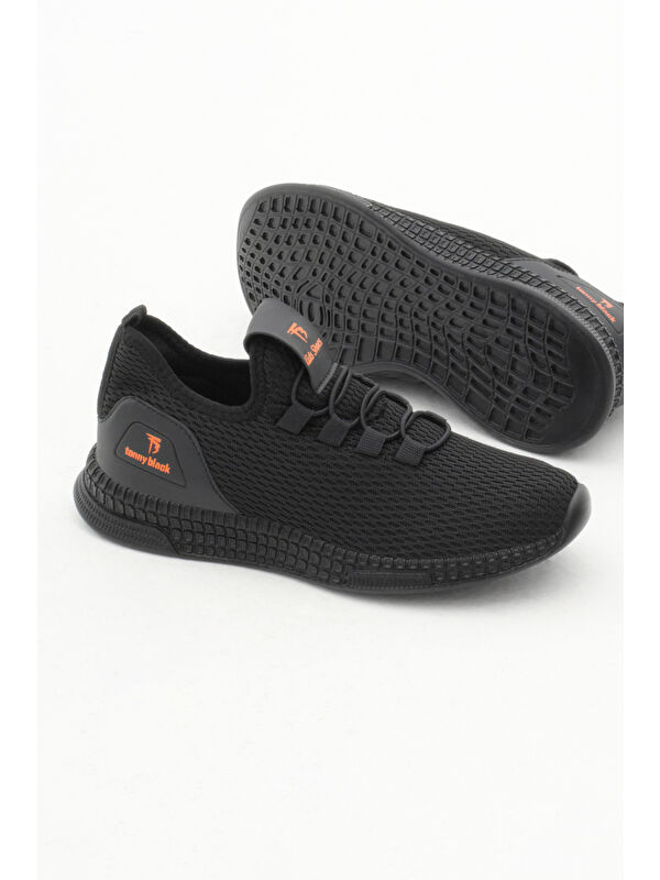 Çocuk Unisex Siyah Rahat Kalıp Lastik Bağcıklı Spor Ayakkabı - Görsel 5