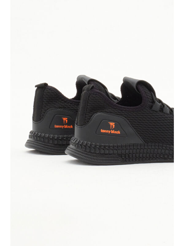 Çocuk Unisex Siyah Rahat Kalıp Lastik Bağcıklı Spor Ayakkabı - Görsel 6