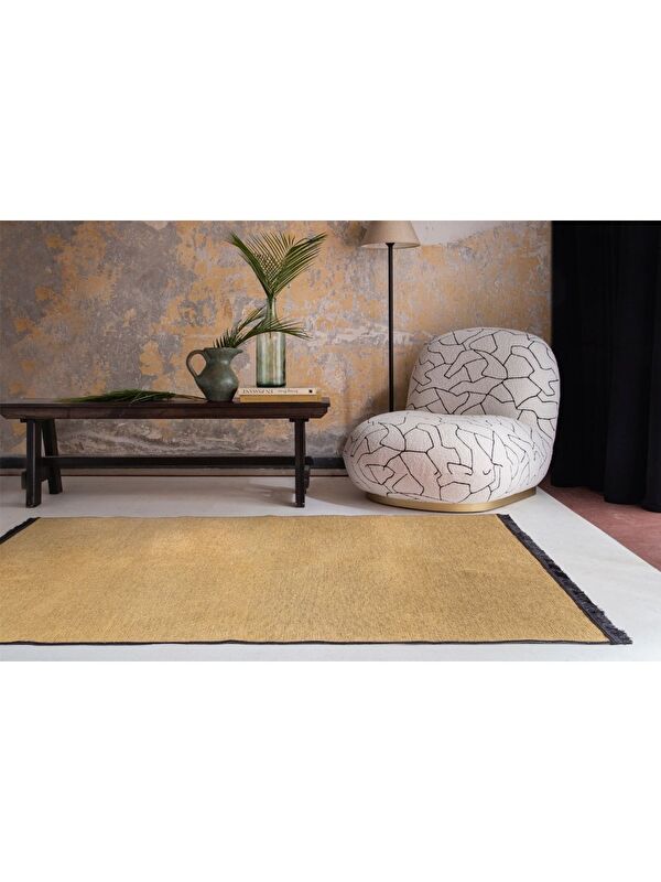 Jassrug Saçaklı Dokuma Kilim 120x180 Hardal