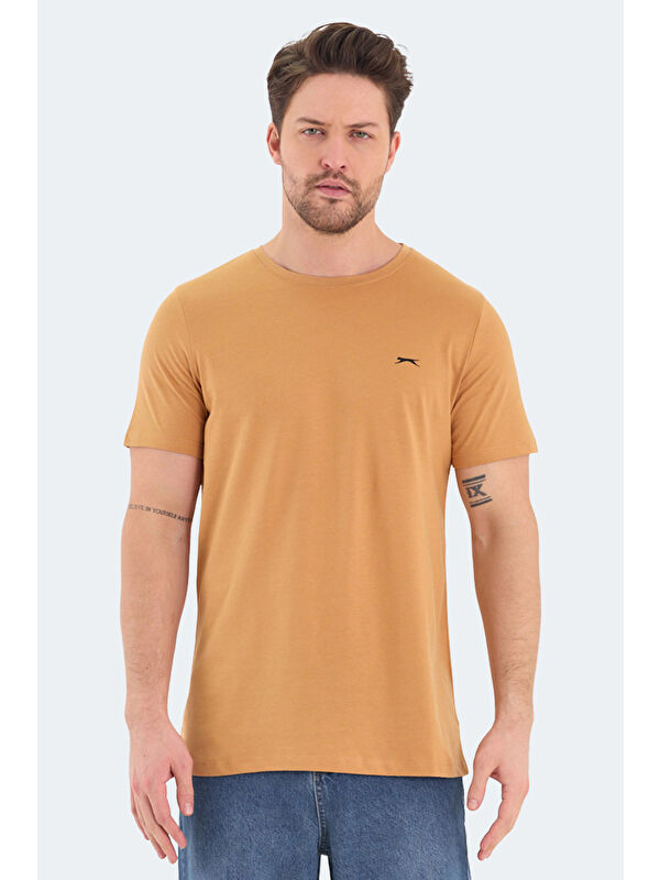 SLAZENGER ROSALVA Erkek %100 Pamuk Tişört Hardal