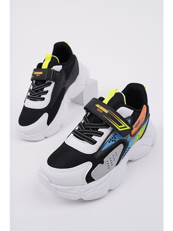 PANTER Kalın Taban Cırtlı ve Bağcıklı Unisex Çocuk Sneaker Spor Ayakkabı - Görsel 2