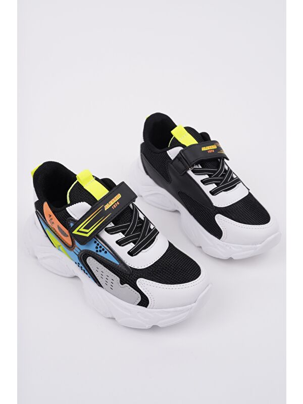 PANTER Kalın Taban Cırtlı ve Bağcıklı Unisex Çocuk Sneaker Spor Ayakkabı - Görsel 5