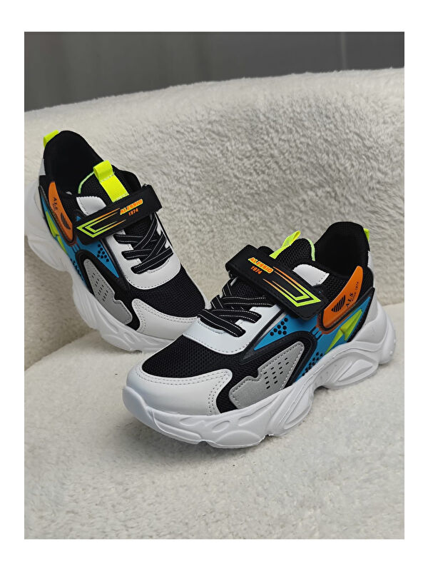 PANTER Kalın Taban Cırtlı ve Bağcıklı Unisex Çocuk Sneaker Spor Ayakkabı - Görsel 6