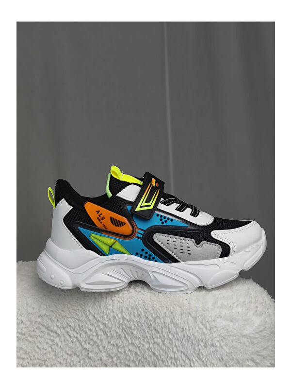 PANTER Kalın Taban Cırtlı ve Bağcıklı Unisex Çocuk Sneaker Spor Ayakkabı - Görsel 7