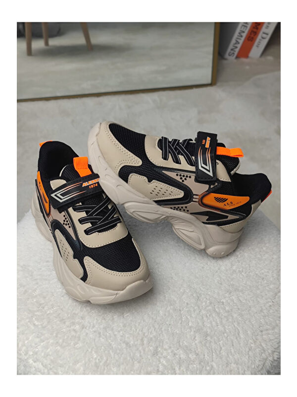 PANTER Kalın Taban Cırtlı ve Bağcıklı Unisex Çocuk Sneaker Spor Ayakkabı - Görsel 7