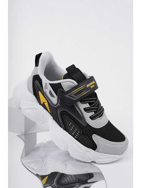 PANTER Kalın Taban Cırtlı ve Bağcıklı Unisex Çocuk Sneaker Spor Ayakkabı - Görsel 3