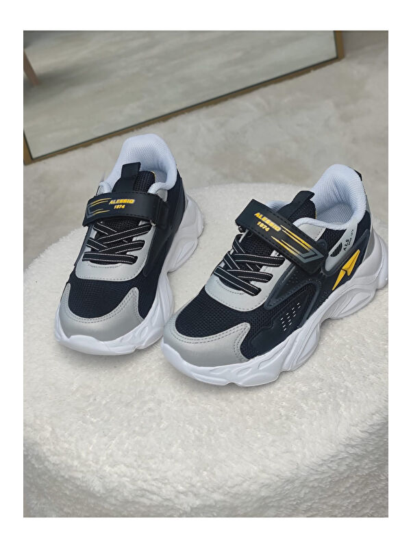 PANTER Kalın Taban Cırtlı ve Bağcıklı Unisex Çocuk Sneaker Spor Ayakkabı - Görsel 7