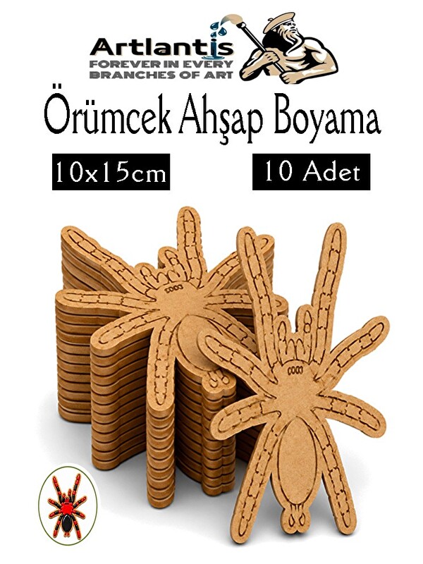 Artlantis Ahşap Boyama Böcekler 10 Adet 10x15cm Boyama Böcek Figürleri Etkinlik Çocuk Gelişim Motor Beceri