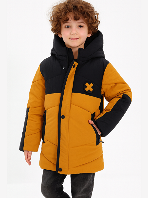 Casabony Hardal- Laci Su Geçirmez Parçalı Elyaflı Unisex Çocuk Mont