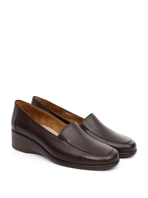 KAHVERENGİ Hakiki Deri Dolgu Taban Kadın Ayakkabı 24203 - Görsel 3