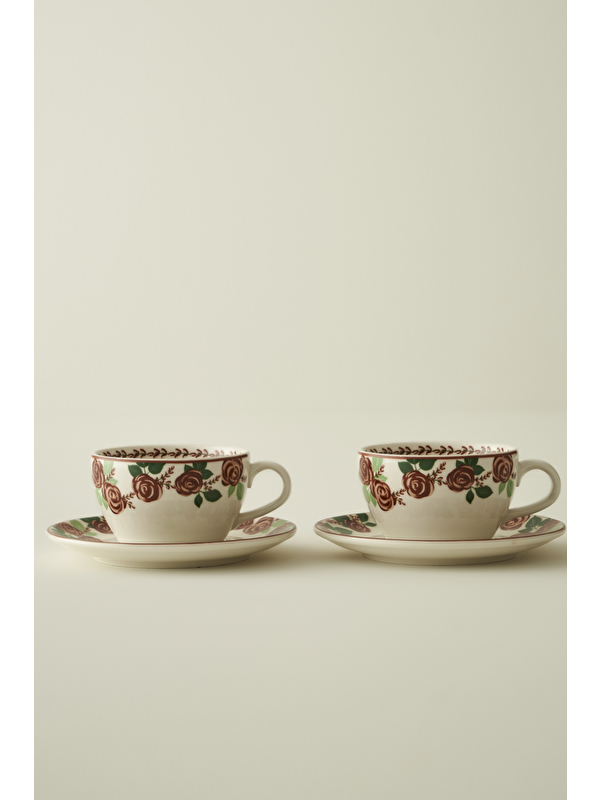 Bella Maison Rose 2'li Porselen Çay Fincanı Seti (270 cc)