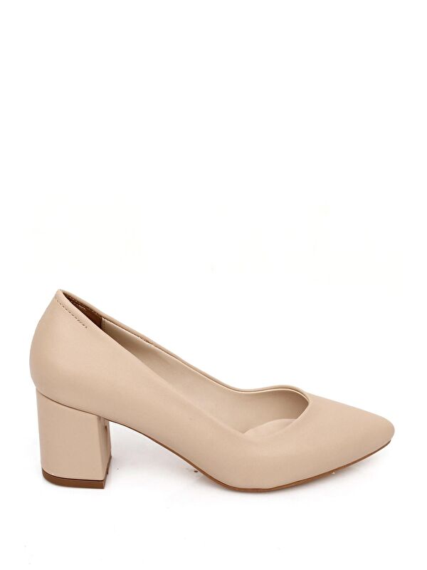 Sivri Burun Orta Kalın Topuklu Kadın Ayakkabı 38918 - Görsel 5