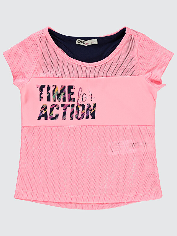Civil Girls Kız Çocuk Tişört 2-5 Yaş Açık Neon Pembe