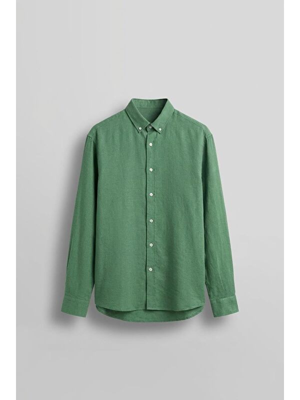 Abluka Online Erkek Oversize Basic Rahat Gömlek Yeşil