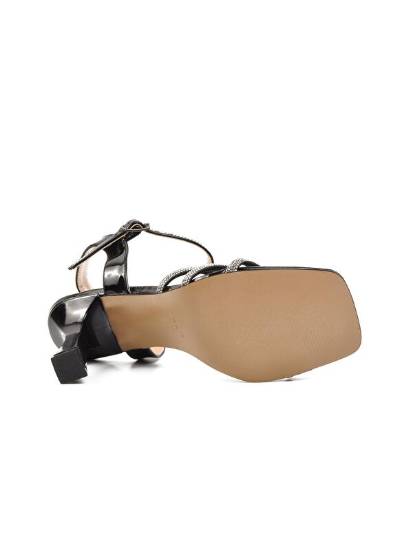 290 Siyah Ayna Kadın Abiye Ayakkabı - Görsel 6