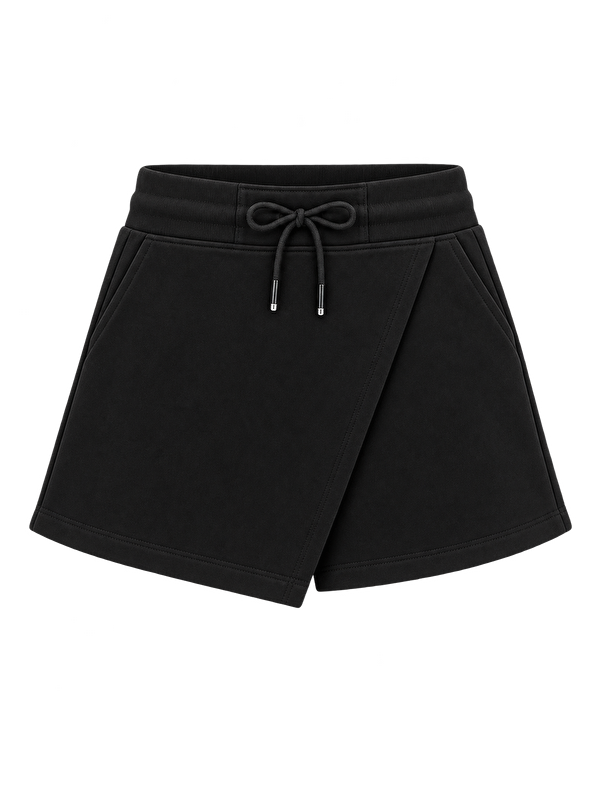 Cansın Mini Siyah Kız Çocuk Beli Lastikli Basic Okul Şort Etek 24740
