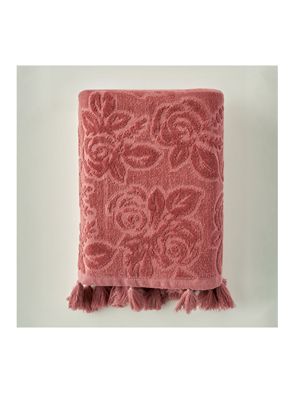Bella Maison %100 Pamuk Rose Jakarlı Yüz Havlusu Mürdüm (50x90 cm)