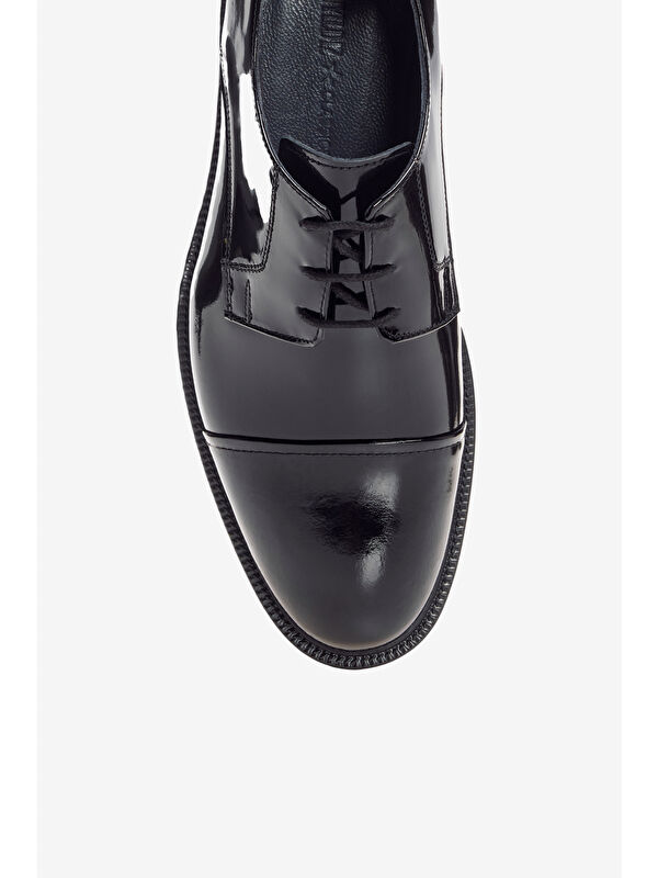 Erkek Siyah %100 Deri Rahat Taban Klasik Ayakkabı - Görsel 5