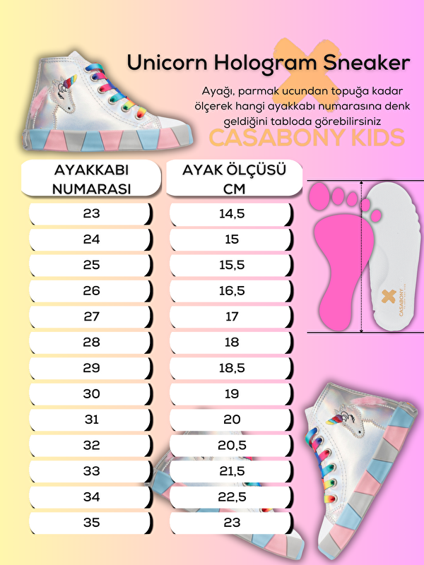 Hologram Yandan Dikişli Ortopedik Kız Sneakers - Görsel 5