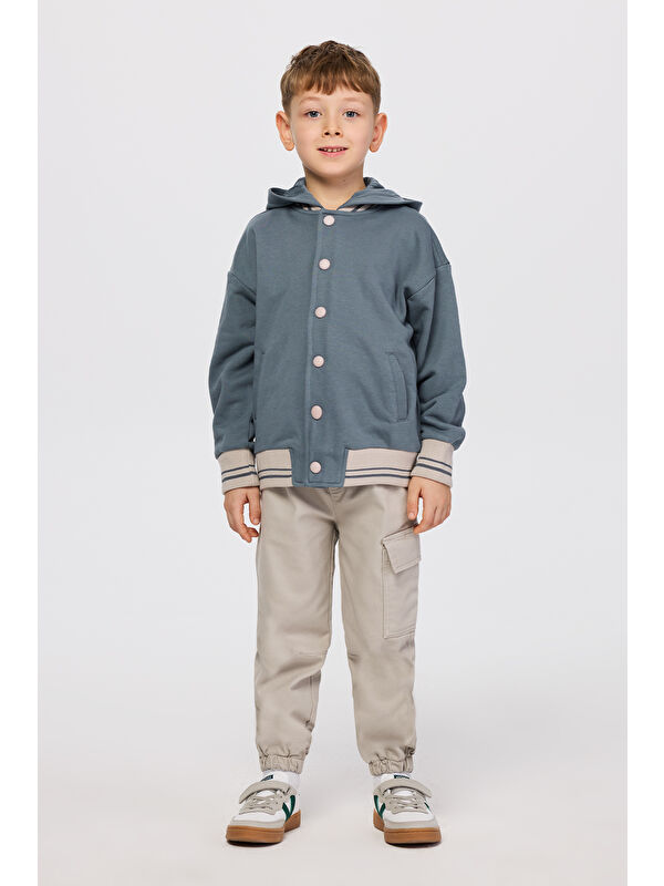 Panço Erkek Çocuk Kapüşonlu Petrol Sweatshirt