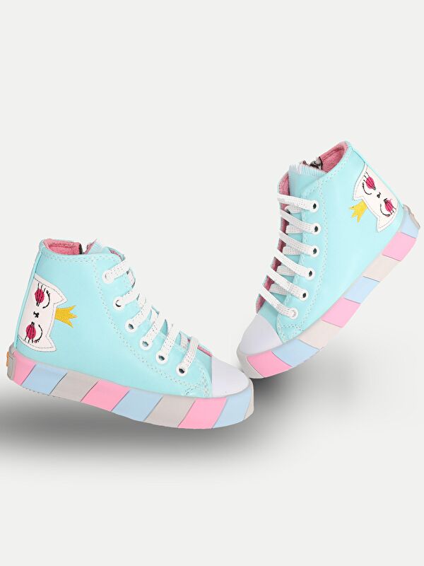 Kedi Prenses Mavi Kız Çocuk Sneakers - Görsel 2