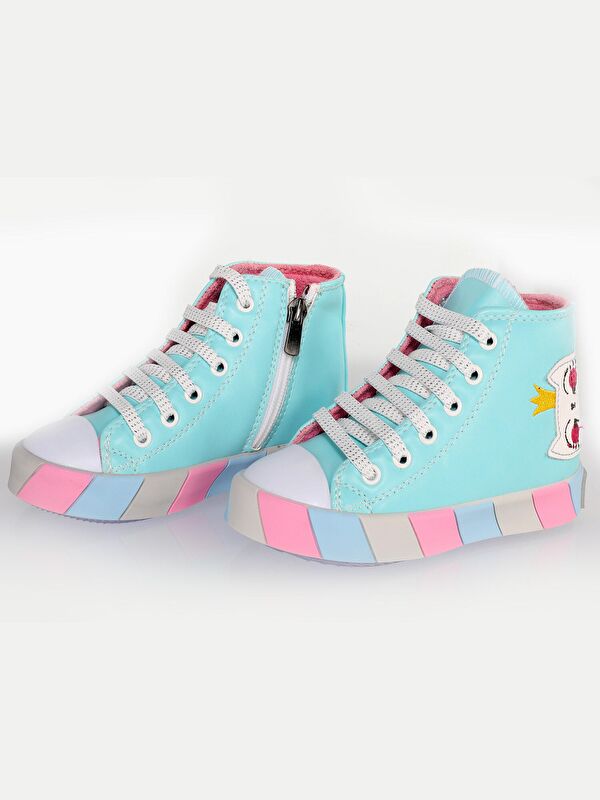 Kedi Prenses Mavi Kız Çocuk Sneakers - Görsel 3