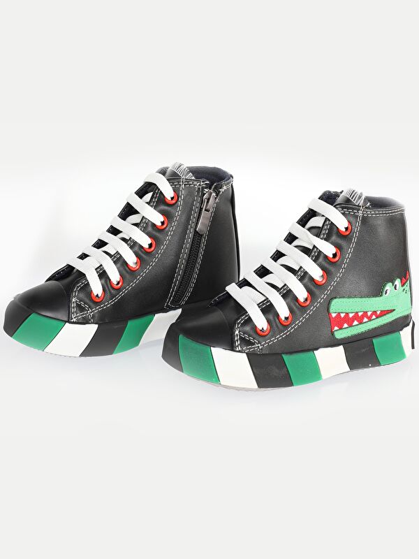 Timsah Ortopedik Destekli Siyah Erkek Çocuk Sneakers - Görsel 3